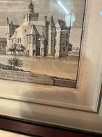 Antieke Gravure 'Het Slot van Montfoort' - Ingelijst, Ophalen of Verzenden