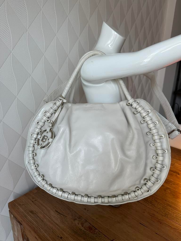 Vintage Laura Biagiotti Designer Handtas, Leer, Ophalen of Verzenden, Zo goed als nieuw, Wit, Handtas