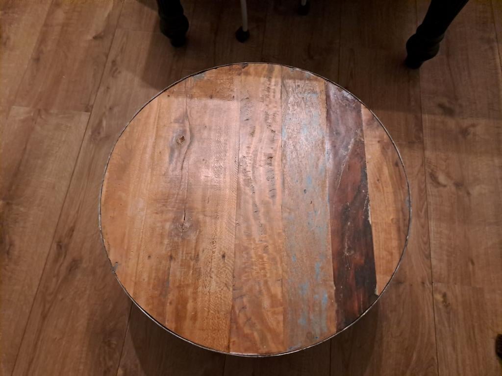 Salontafel met houten blad, Huis en Inrichting, Tafels | Salontafels, Ophalen of Verzenden