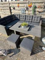 Loungeset grijs, Ophalen, Kunststof, Loungeset, 8 zitplaatsen