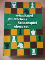 Schaakspel met originele Staunton stukken  Papita  oud!, Ophalen of Verzenden, Gebruikt