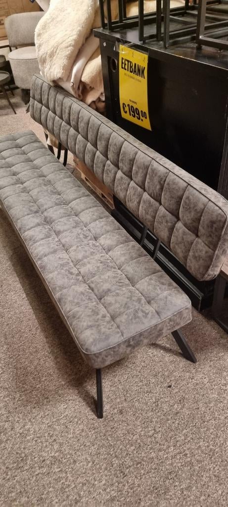 Eetkamerbank - Nieuw in de voorraad!, Ophalen of Verzenden, Nieuw, Grijs, Stof