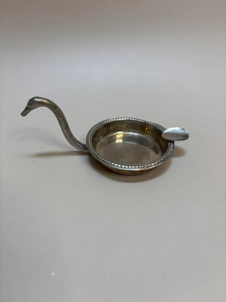 Verzilverd zwaan schaaltje/asbakje, mid-century, Antiek en Kunst, Ophalen of Verzenden, Zilver