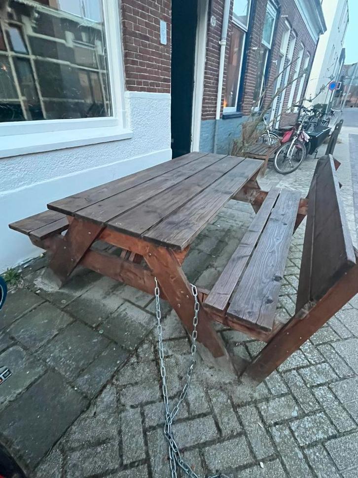 Picknicktafel, Tuin en Terras, Picknicktafels, Zo goed als nieuw, Rechthoekig, Hout, Ophalen