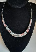 Antraciet grijze ketting met grijs,oudroze, beige nieuw, Sieraden, Tassen en Uiterlijk, Kettingen, Overige materialen, Verstelbaar