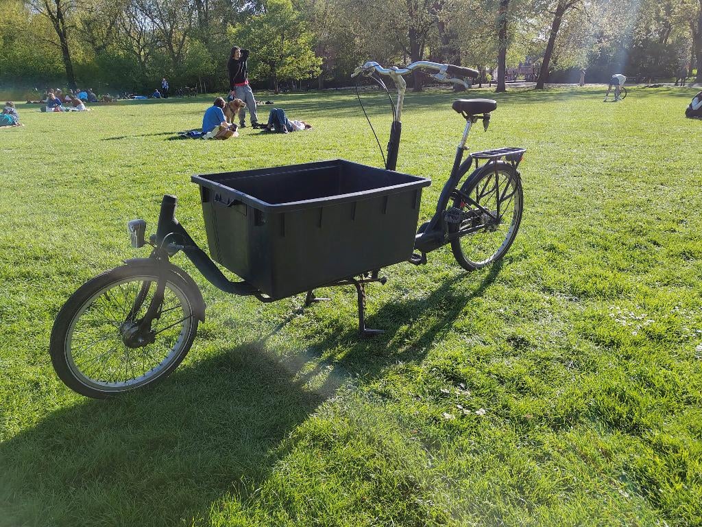 Bakfiets / cargobike lang model, Fietsen en Brommers, Fietsen | Bakfietsen, Gebruikt, Goederen, Trommelrem, Ophalen