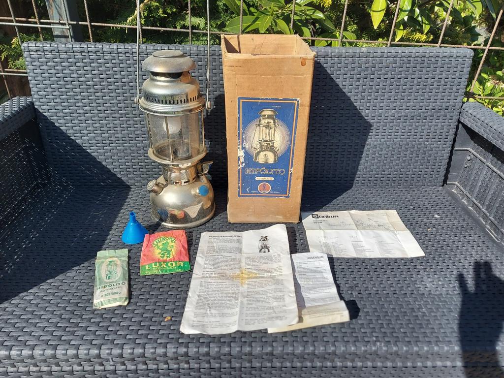 HIPOLITO H 502 PETROLEUM LAMP COMPLEET, Ophalen of Verzenden, Overige merken