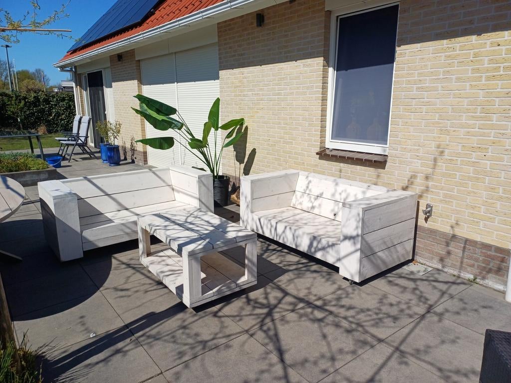 Houten verrijdbare loungeset, Tuin en Terras, Tuinsets en Loungesets, Ophalen, Hout