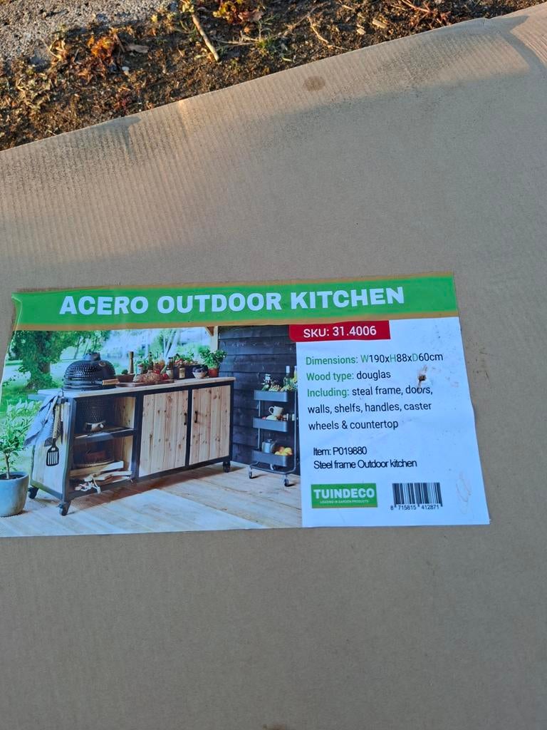 Nieuwe Acero Buitenkeuken Bouwpakket - Ideaal voor BBQ/Feest, Ophalen, Houtskool, Nieuw, Acero