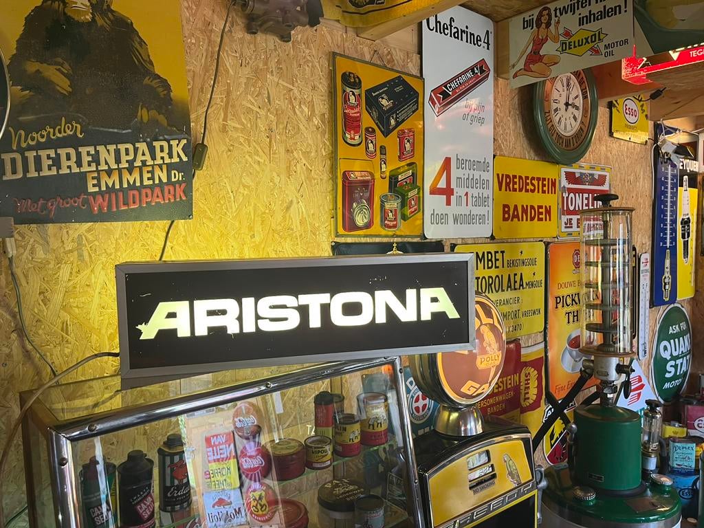 Reclame lichtbak Aristona, Verzamelen, Merken en Reclamevoorwerpen, Ophalen of Verzenden, Gebruikt, Lichtbak of (neon) lamp