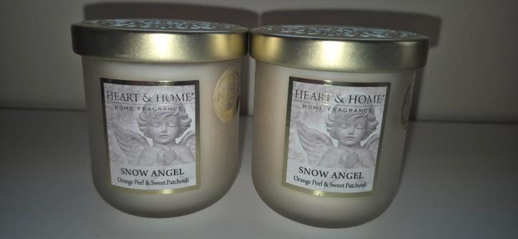 Heart & Home Snow Angel geurkaars, Huis en Inrichting, Woonaccessoires | Kandelaars en Kaarsen, Nieuw, Kaars, Minder dan 25 cm
