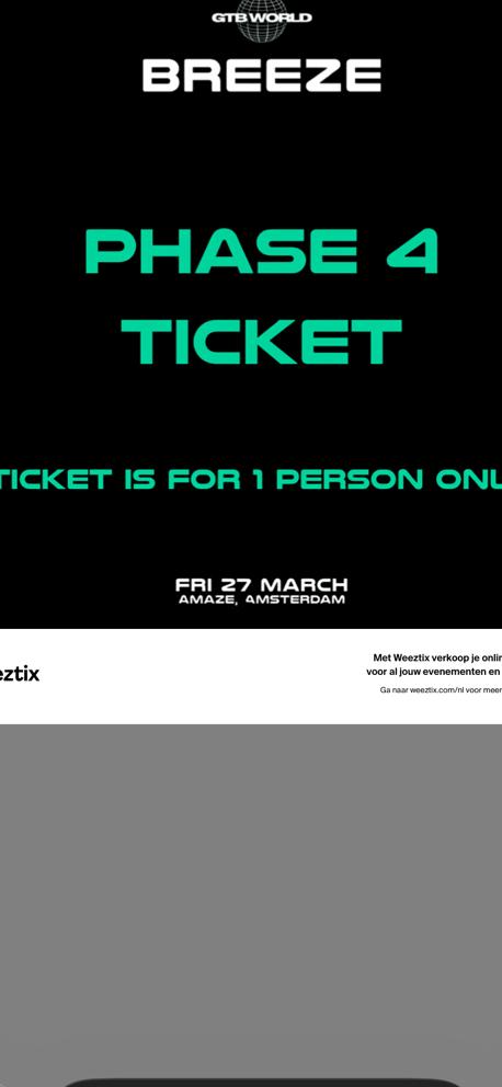 Breeze ticket 27-03, Eén persoon