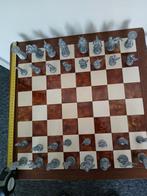 Origineel tinnen schaakspel met bord met keramische velden, Ophalen of Verzenden