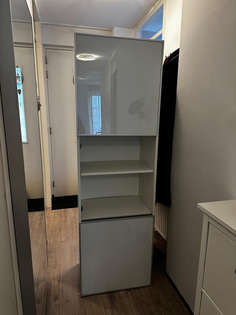 Witte Kast Ikea Besta, Ophalen, Met plank(en), Kunststof, 50 tot 100 cm