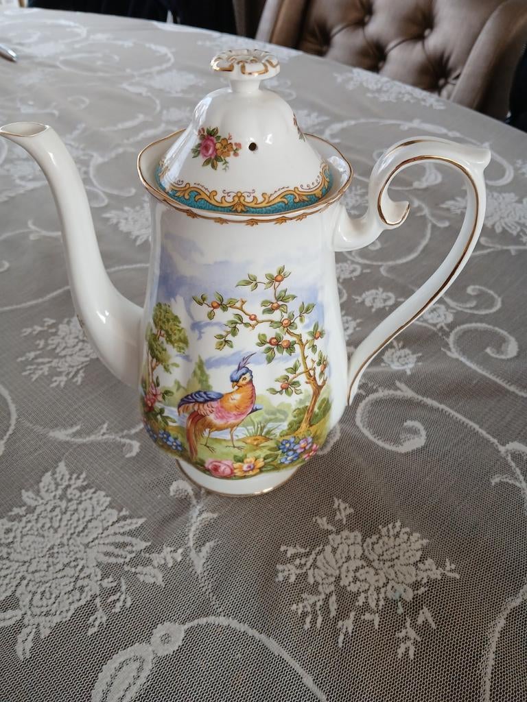 Prachtige koffiepot Royal Albert Chelsea Bird, Antiek en Kunst, Antiek | Servies los, Ophalen of Verzenden