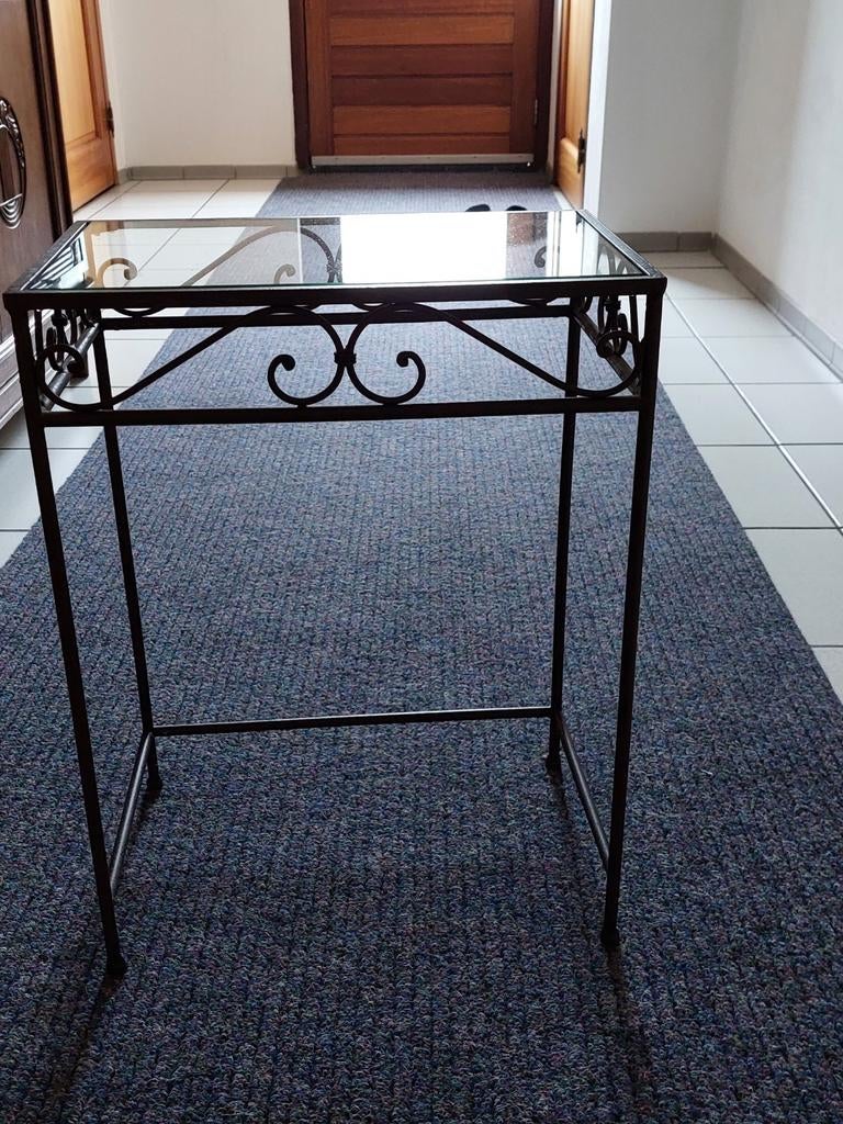 Glazen tafel, Huis en Inrichting, Ophalen, Gebruikt, Rechthoekig, Minder dan 50 cm