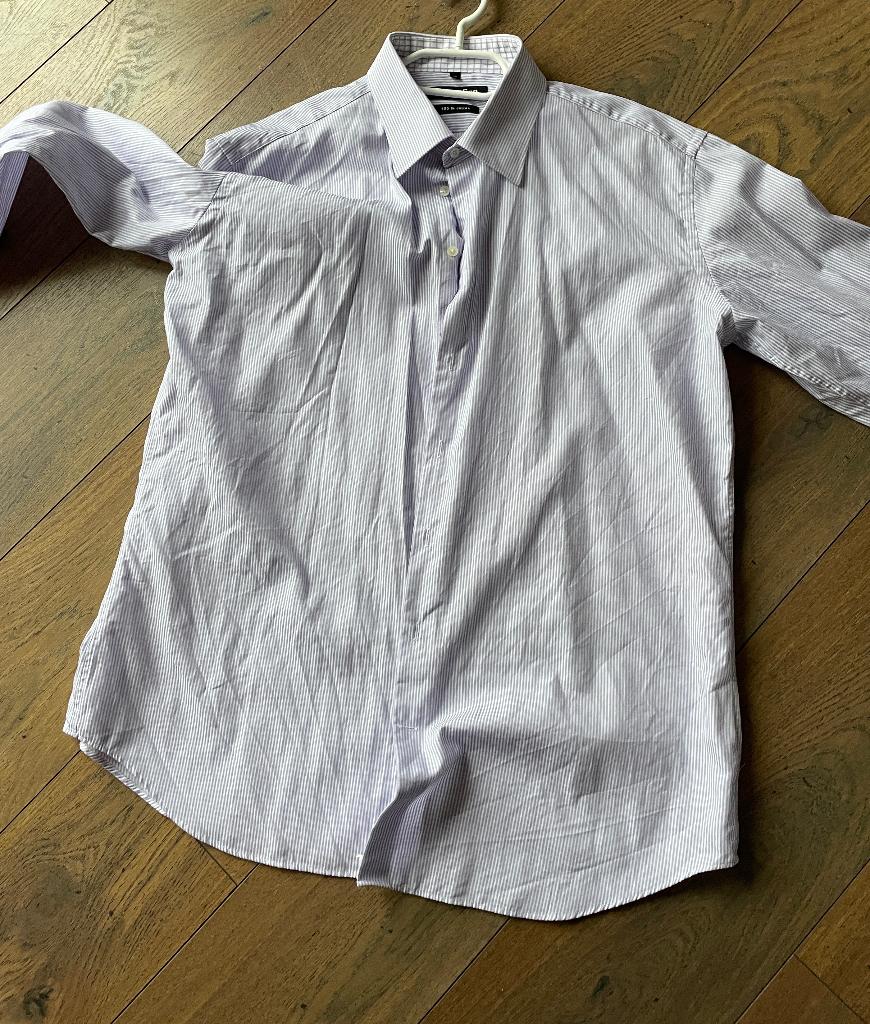 Tailor & Son  overhemd paars wit fit 45 Nieuw, Kleding | Heren, Tailor & Son, Paars, Nieuw, Ophalen of Verzenden