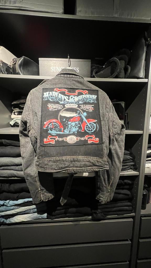 Unieke Harley Davidson & Whiskey damesjas, Ophalen of Verzenden, Zo goed als nieuw, Maat 38/40 (M), Grijs