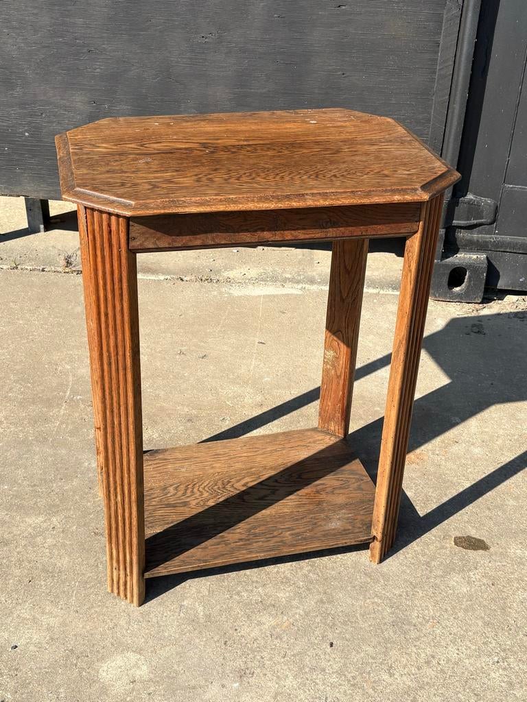 Eiken bijzettafel, Huis en Inrichting, Ophalen, Minder dan 55 cm, Gebruikt, Y