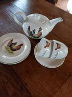 Theepot met kopjes en schotels, kippen design, Ophalen of Verzenden