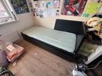 Ikea Flekke bed, met lades zonder matrassen, Gebruikt, Zwart, Tweepersoons, Ophalen of Verzenden