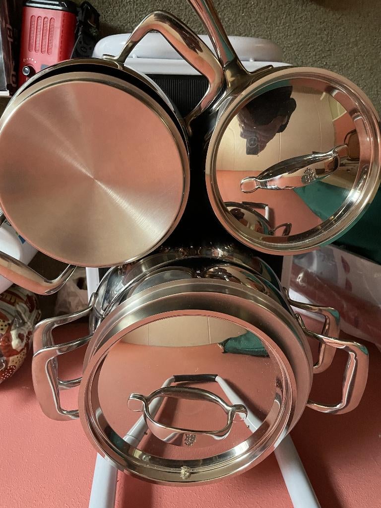 BK 4-delige pannenset, Ophalen, Zo goed als nieuw, Rvs, Pannenset