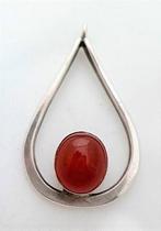 David W. Anderson hanger met Carneool - Edinburgh zilver, Ophalen, Zo goed als nieuw, Zilver, Zilver