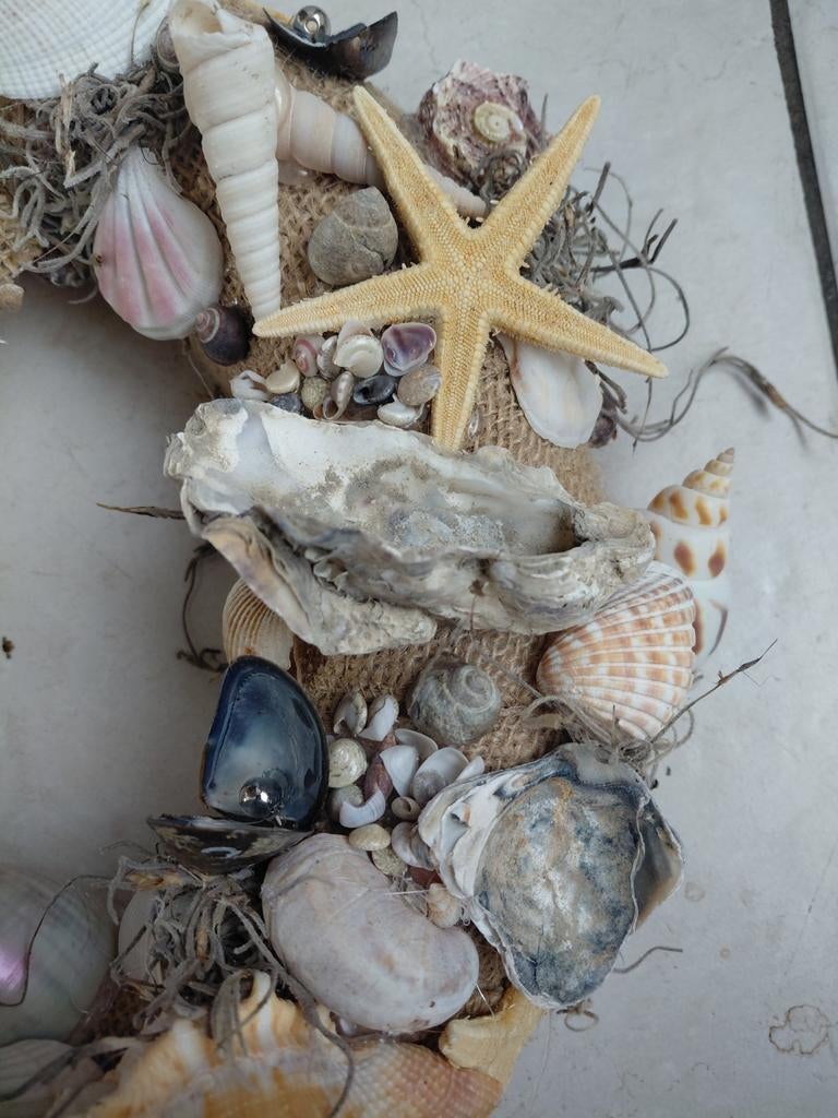 Schelpenkrans met jute, Ophalen of Verzenden, Nieuw, Overige stijlen