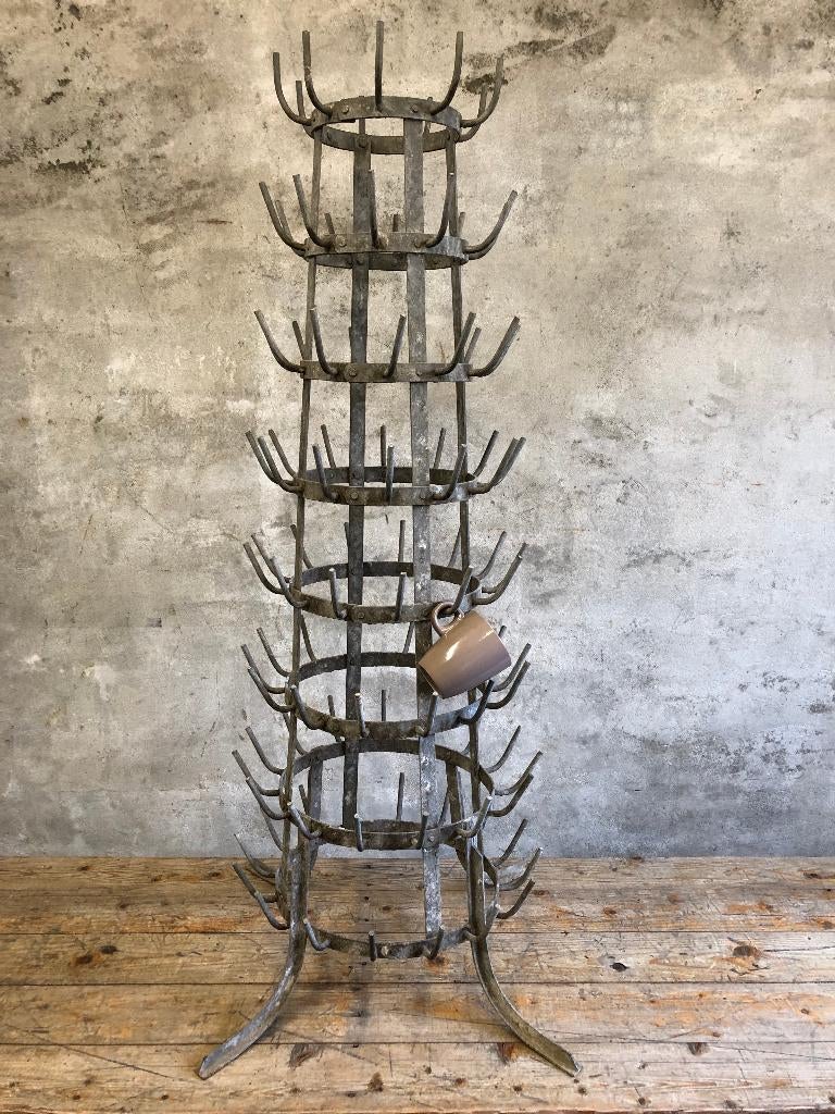 Vintage Frans flessenrek | kopjesrek | wijnrek, Huis en Inrichting, Ophalen, Gebruikt