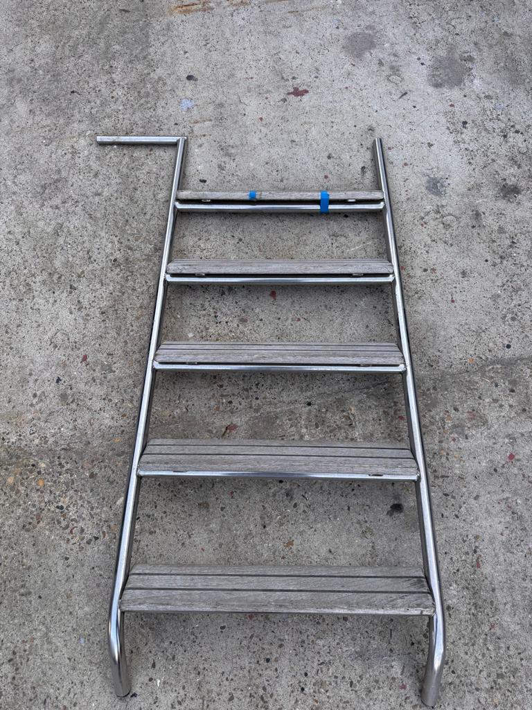 RVS zwemtrap met houten treden, Ophalen, Gebruikt, Overige typen