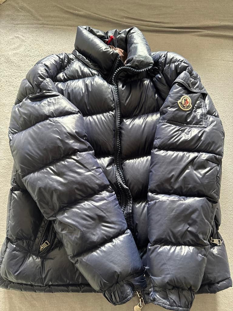 Moncler jas, Kleding | Dames, Jassen | Winter, Ophalen of Verzenden, Zo goed als nieuw, Maat 38/40 (M), Blauw
