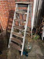 Oude functionele ladder - Stevige houten trap, Antiek en Kunst, Ophalen
