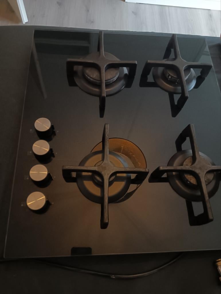 Gaskookplaat met 4 branders, Ophalen, Inbouw, Gas, 4 kookzones