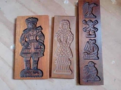 vintage 3 speculaas planken koek plank keuken decoratie, Ophalen of Verzenden