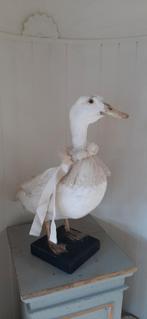 Decoratie witte opgezette eend, Ophalen