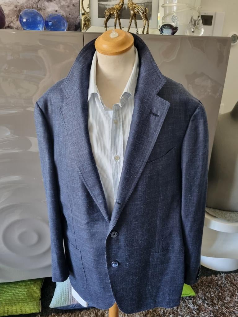 Suitsupply wollen/zijde/linnen colbert, maat 56, nieuwstaat., Blauw, Maat 56/58 (XL), Ophalen of Verzenden, Zo goed als nieuw
