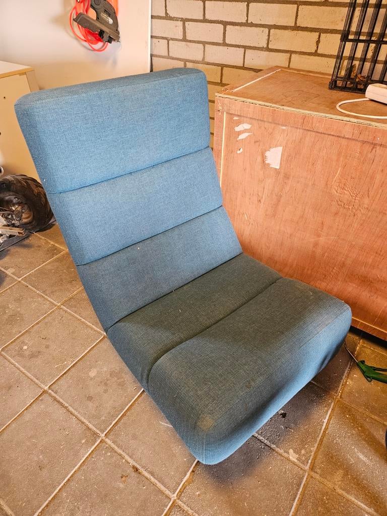 Gratis op te halen. Mooie blauwe draai fauteuil., Ophalen of Verzenden, Blauw, Eén