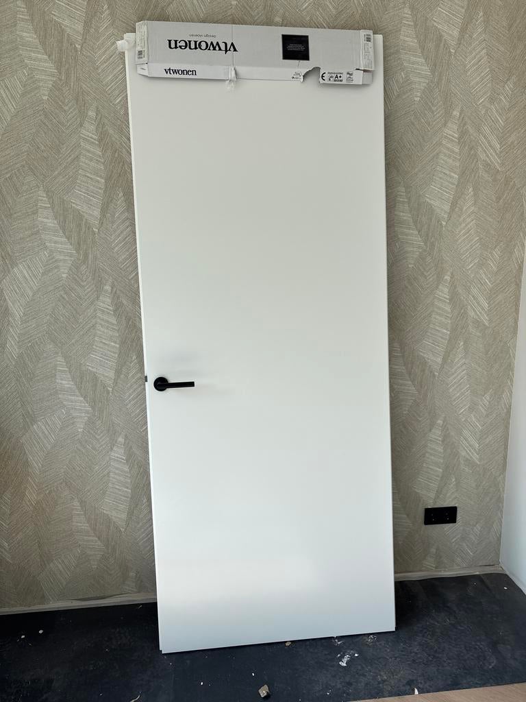 Svedex binnendeur wit met zwart beslag, 80 tot 100 cm, 215 cm of meer, Binnendeur, Nieuw