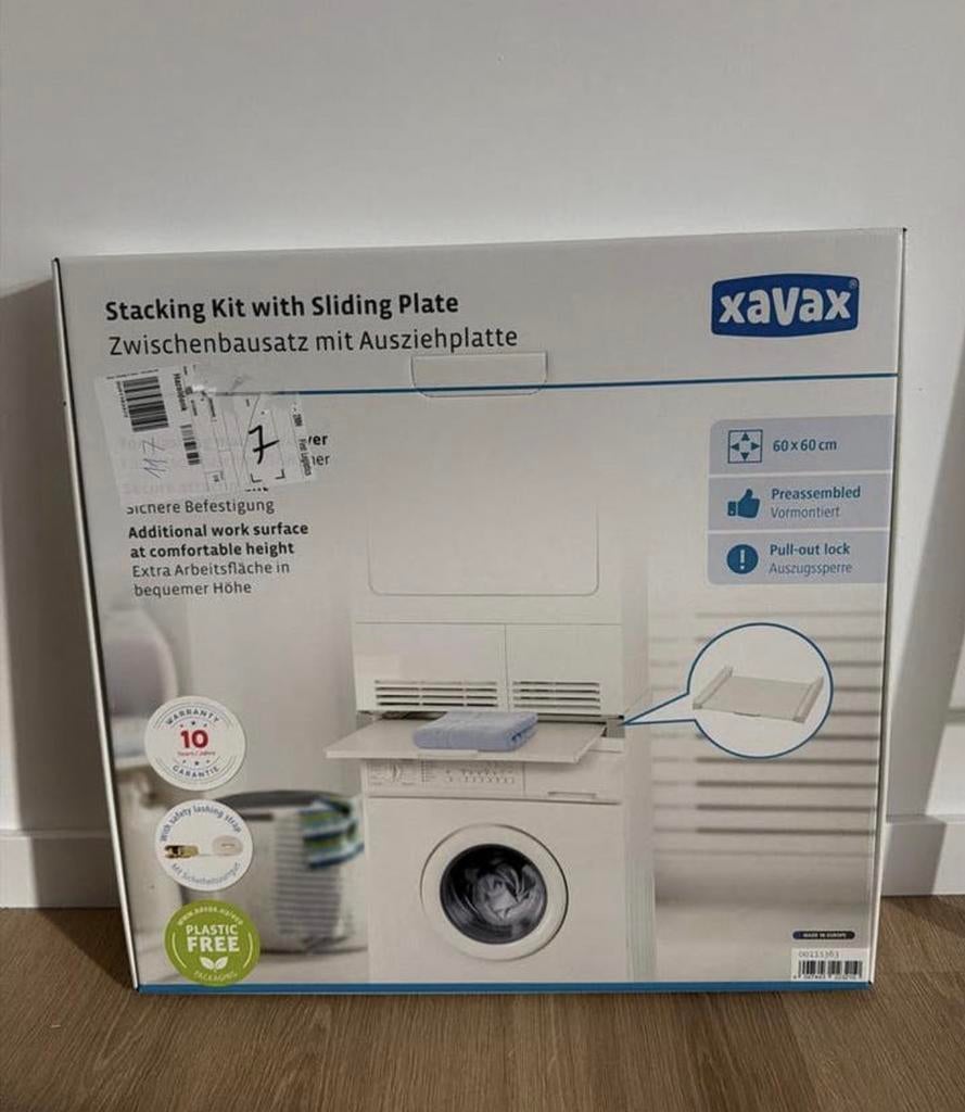 Xavax wasmachine stapelkit met schuiflade, Witgoed en Apparatuur, Onderdelen en Toebehoren, Zo goed als nieuw, Ophalen