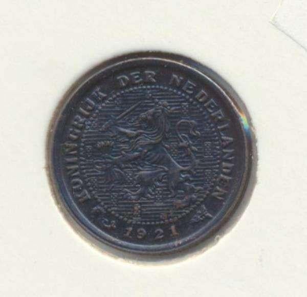 Nederland halve cent 1921 Wilhelmina, Postzegels en Munten, Ophalen of Verzenden, Koningin Wilhelmina, Overige waardes, Losse munt