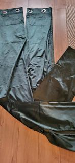 2 Djuparp groene Velvet Overgordijnen - H 242cm x B 142cm, Huis en Inrichting, Stoffering | Gordijnen en Lamellen, Gebruikt, 100 tot 150 cm