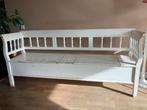 Houten klepbank / kerkbank / eetkamerbank wit, 2 meter, Huis en Inrichting, Banken | Bankstellen, Gebruikt, Minder dan 75 cm, Driepersoons