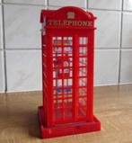 Vintage spaarpot kunststof telefooncel rood telephone, Verzamelen, Ophalen of Verzenden, Gebruikt, Kunststof, Object of Gebouw