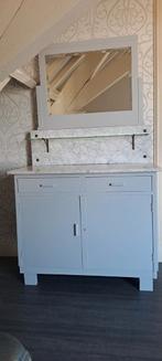 Kast met spiegel/ toilettafel/ kaptafel/ vintage, Huis en Inrichting, Tafels | Kaptafels, Ophalen, Gebruikt, 50 tot 100 cm, 150 tot 200 cm
