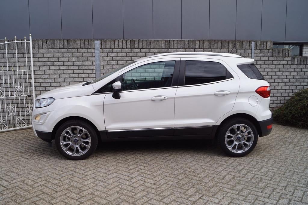 Ford EcoSport 1.0 EcoBoost Titanium Autom Navi Camera Half L, 125 pk, Gebruikt, Ecosport, Leder en Stof