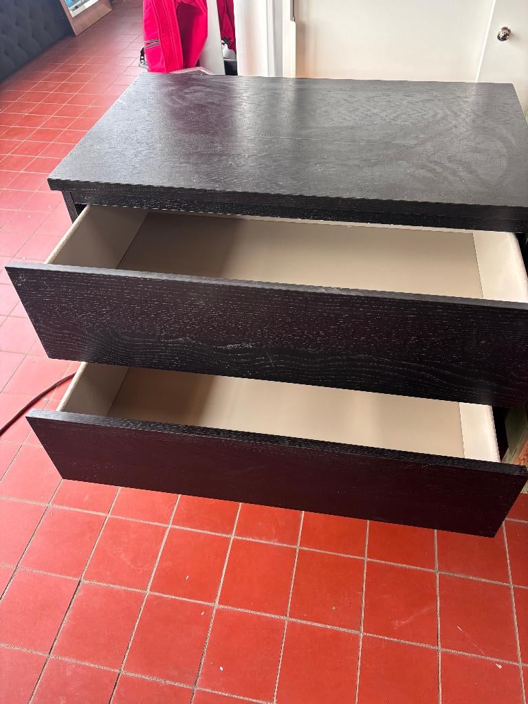IKEA Malm Ladekast Zwart Houtfineer, Huis en Inrichting, Kasten | Ladekasten, Ophalen, Overige materialen, Gebruikt, 50 tot 100 cm