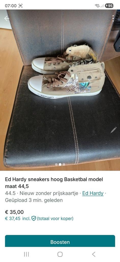 Ed Hardy sneakers hoog/Basketbal model 44,5, Ophalen of Verzenden, Nieuw, Apparaat