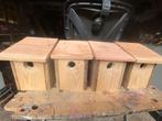 Vogelhuisjes nestkastjes broedblok 4 voor €.20,00 mezen, Ophalen of Verzenden, Nieuw, Hout, Broedkooi of Kweekkooi
