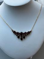 Bijzonder gouden collier Boheemse Granaat, Verzenden, Zo goed als nieuw, Met edelsteen, Goud