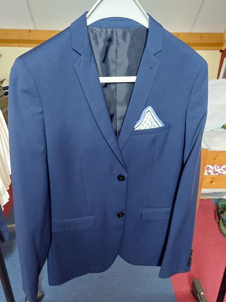 Blauw galapak mt s/m, Kleding | Heren, Kostuums en Colberts, Ophalen, Zo goed als nieuw, Blauw